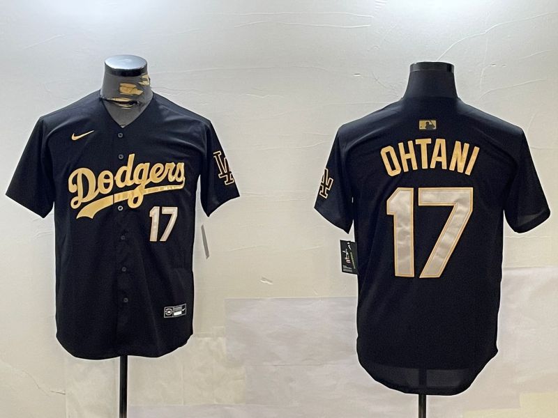 Men Los Angeles Dodgers #17 Ohtani Black Gold Game 2024 Nike MLB Jersey style 1209->youth mlb jersey->Youth Jersey